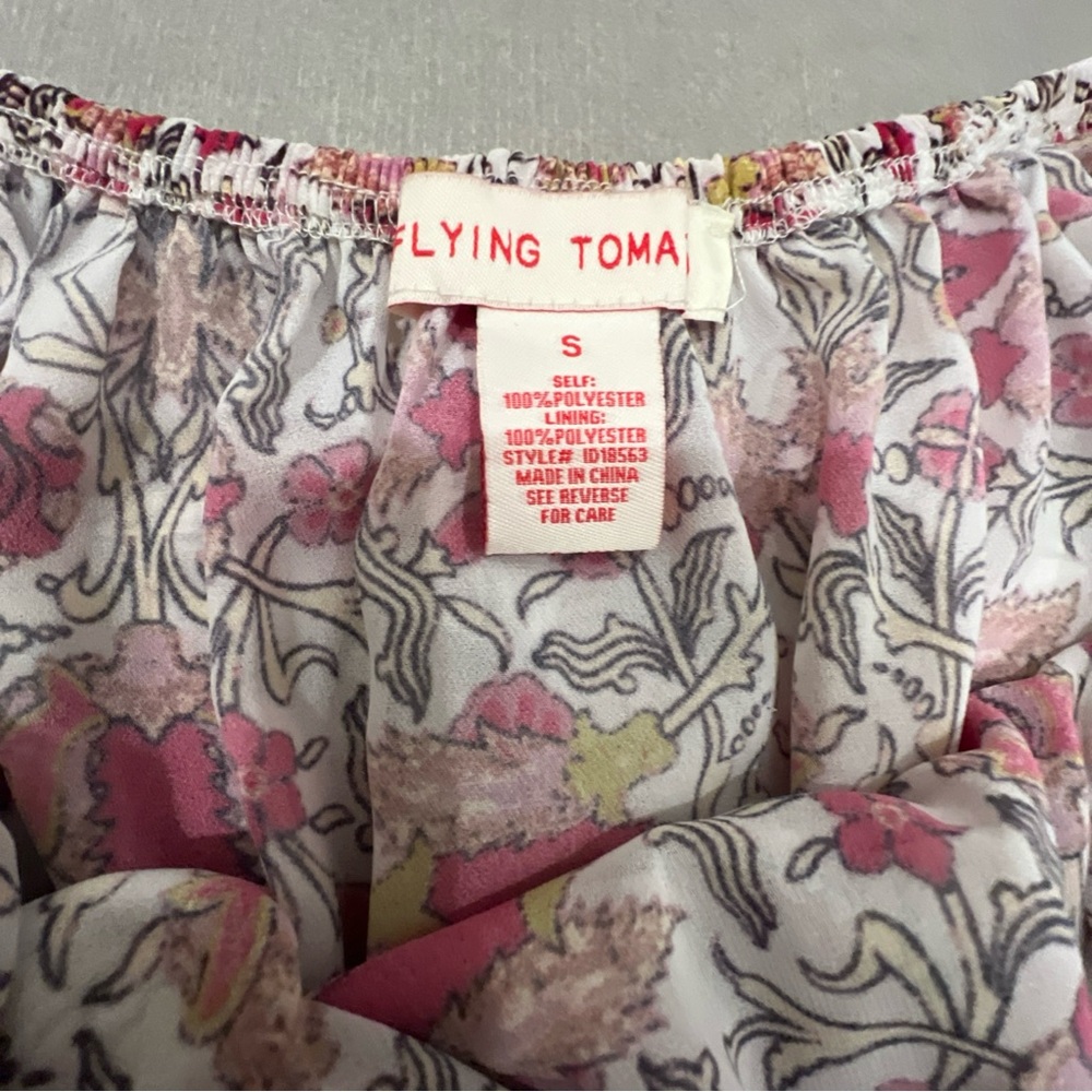 Flying Tomato boho pink and White Floral full length Maxi Skirt S - Picture 9 of 11
